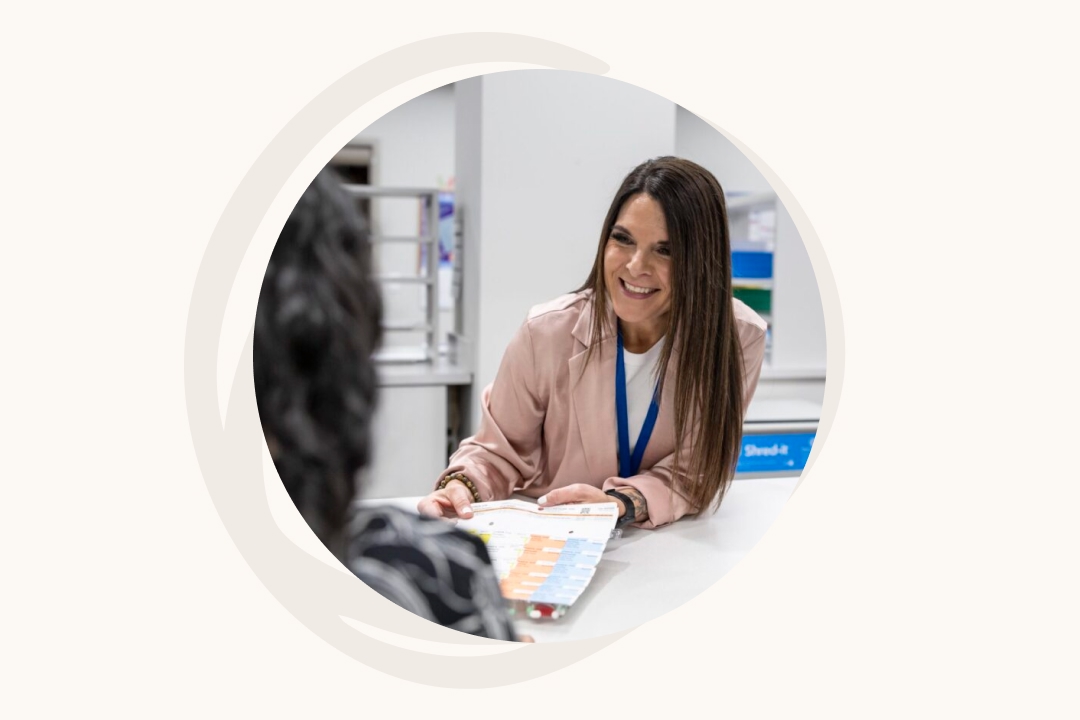 Pharmacist smiling